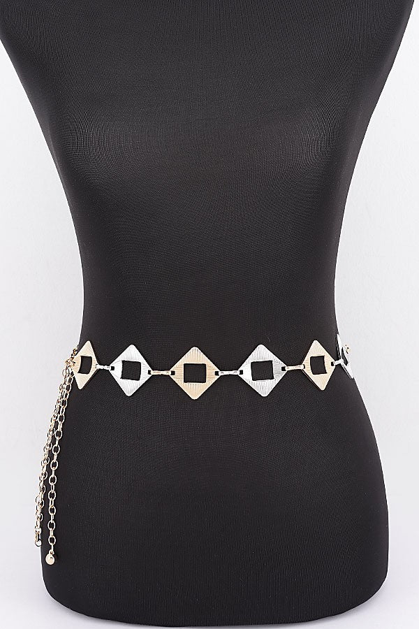 Diamond Cutout Link Waist Chain
