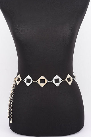 Diamond Cutout Link Waist Chain