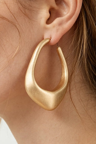 Hammered Abstract Hoop Earrings