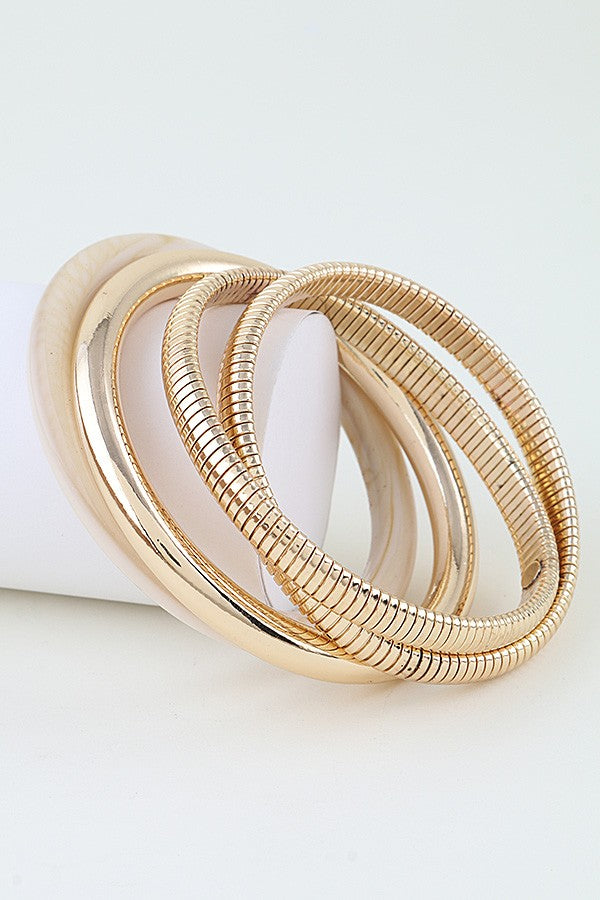 Multi Marble Stone Bangle Bracelet