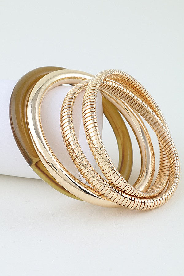 Multi Marble Stone Bangle Bracelet