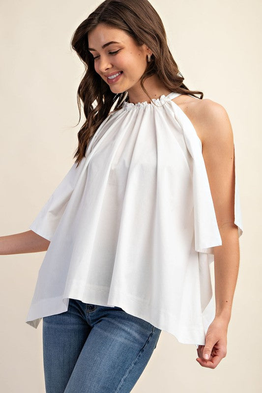 Bow Back Sleeveless Blouse Top