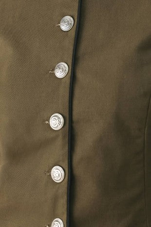 A solid woven crop jacket