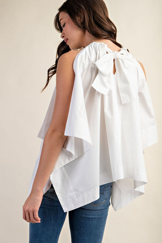 Bow Back Sleeveless Blouse Top