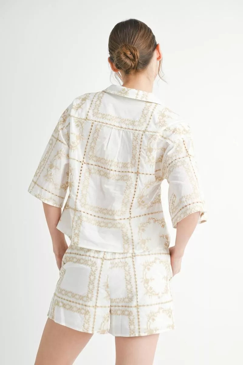 Embroidery loungewear sets