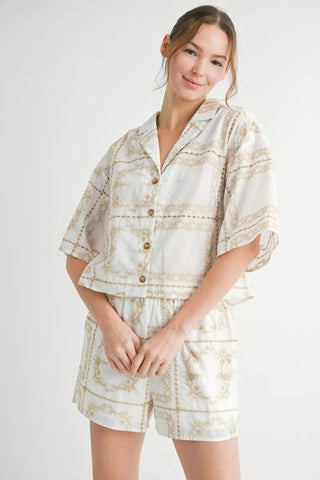 Embroidery loungewear sets