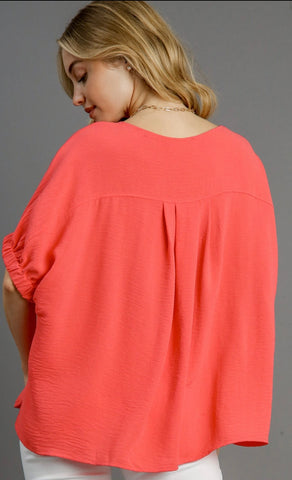 Solid Round Neck Oversized Boxy Cut Top