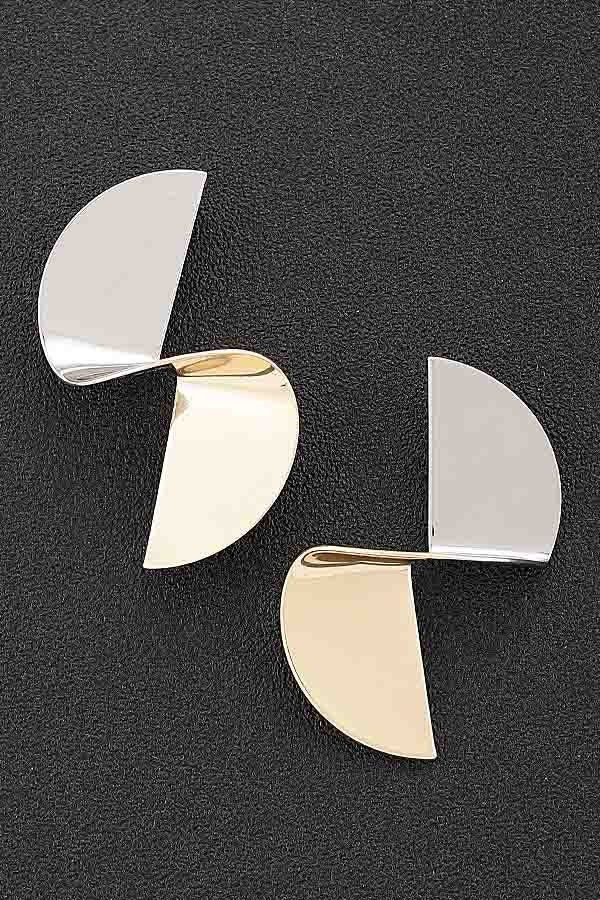 Twisted Double Sector Stud Earrings