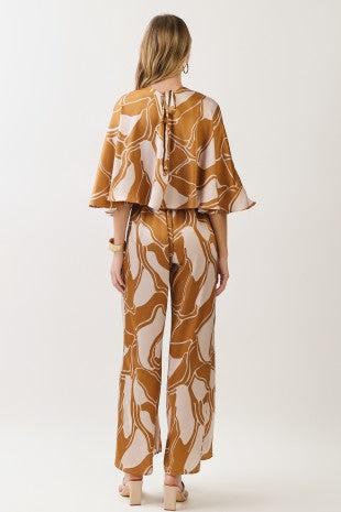 Sahara Geo Cape Jumpsuit