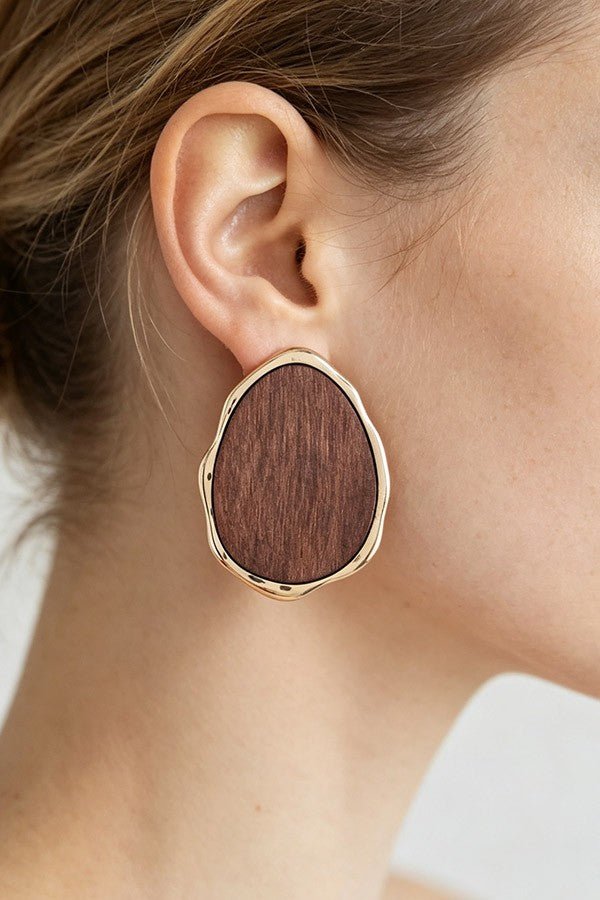 Hammered Grain Disc Earrings