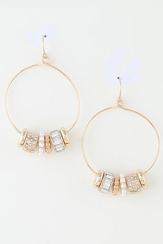 Multi Bejeweled Charms Loop Earrings