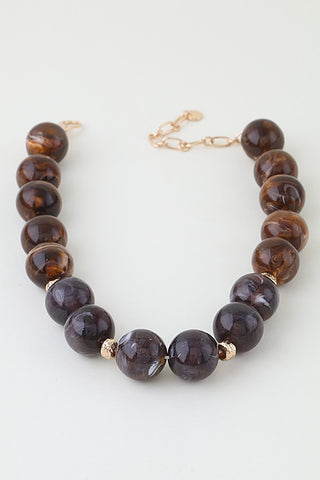 Marble Stone Beaded Choker Necklace