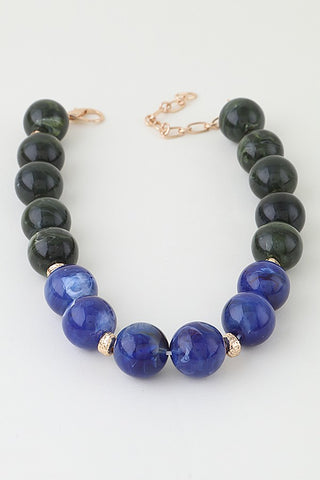 Marble Stone Beaded Choker Necklace
