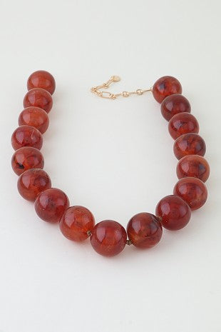 Classic Marble Stone Beaded Necklace