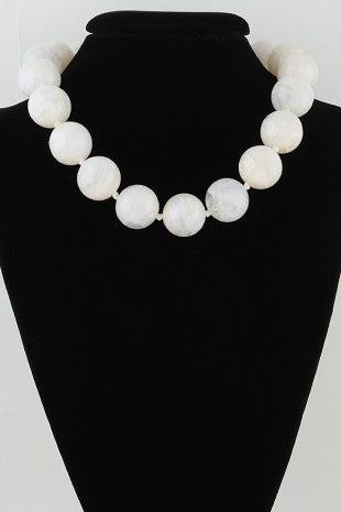 Classic Marble Stone Beaded Necklace