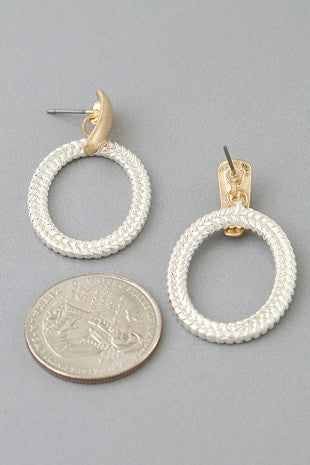 Two Toned Braided Loop Earrings