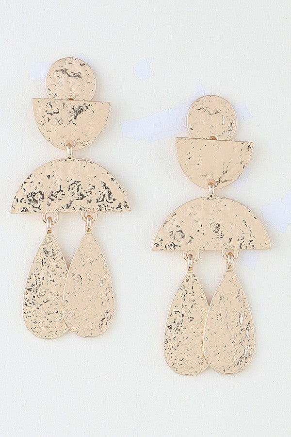 Geometric Polished Teardrop Earrings