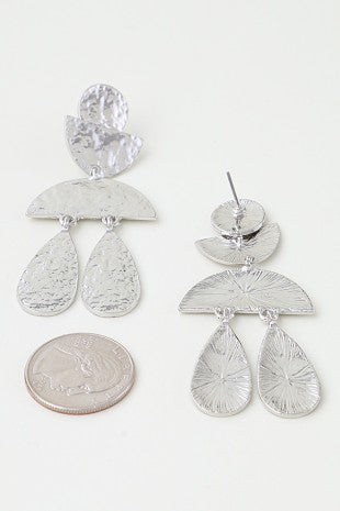 Geometric Polished Teardrop Earrings
