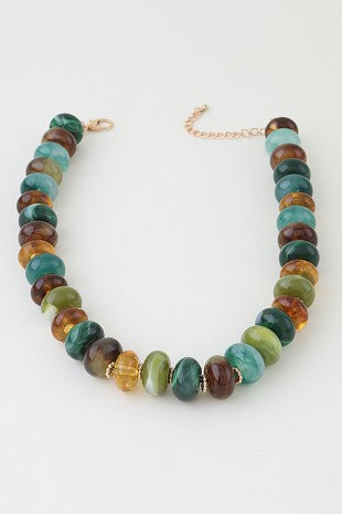 Multi Vintage Tube Beaded Necklace