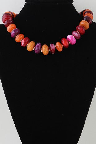 Multi Vintage Tube Beaded Necklace