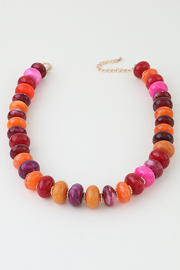 Multi Vintage Tube Beaded Necklace
