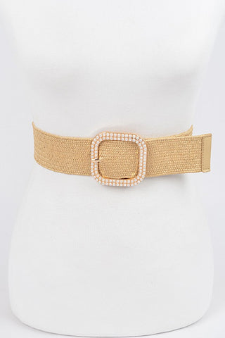 Weaved Pearl Buckle Belt