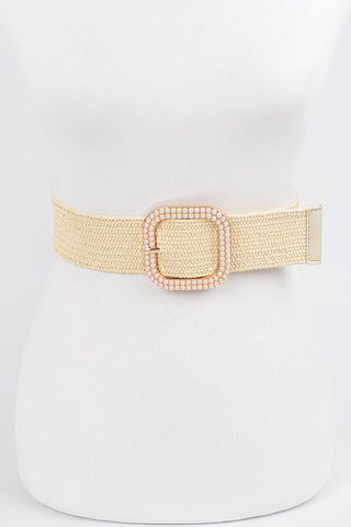 Weaved Pearl Buckle Belt