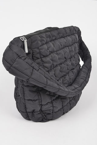 Quilted Nylon Oversize Crossbody Bag