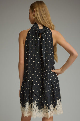Polka dot sleeveless mini dress