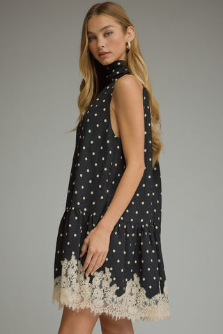 Polka dot sleeveless mini dress