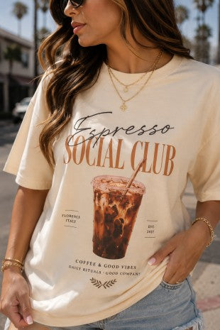 Cotton bold "Espresso Social Club" T-shirt