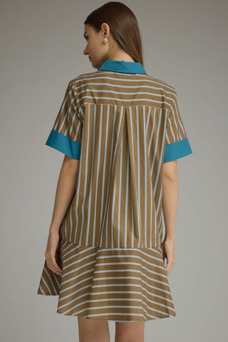 Stripe short sleeve mini dress