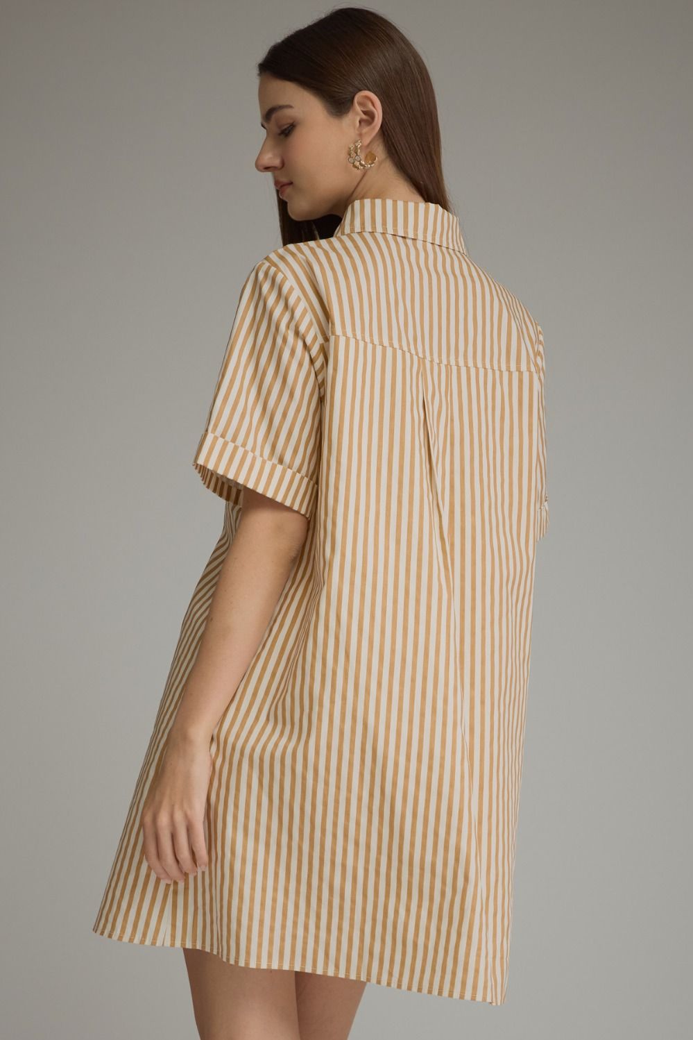 Stripe short sleeve mini dress