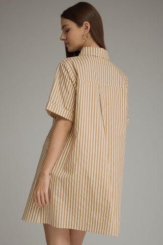 Stripe short sleeve mini dress