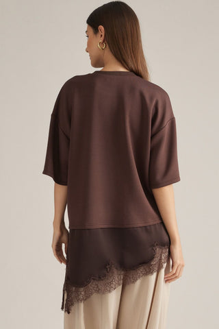 Solid short sleeve knit top