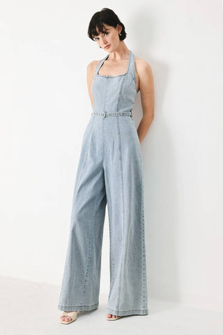A Washed Denim Jumpsuit