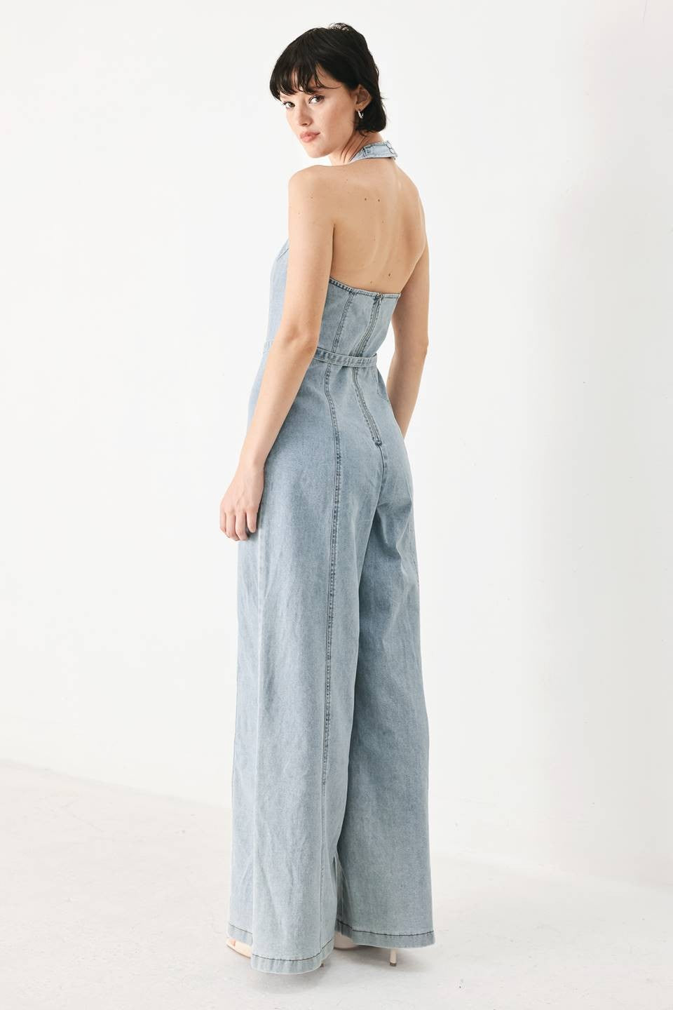 A Washed Denim Jumpsuit