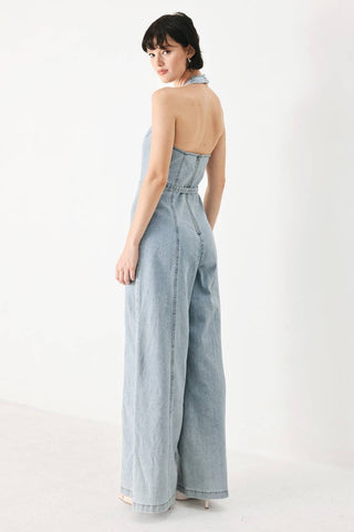 A Washed Denim Jumpsuit