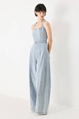 A Washed Denim Jumpsuit
