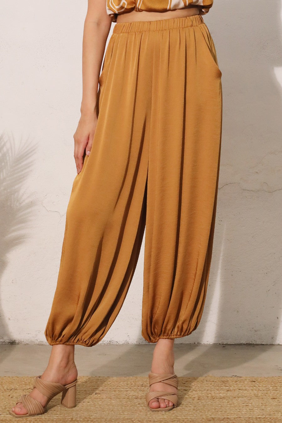 Washed Poly Silk Balloon Pants