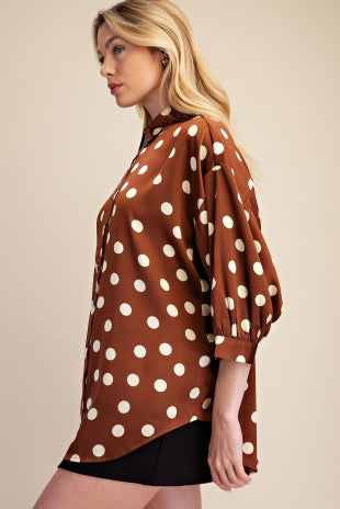 Polka Dot Oversized Shirt