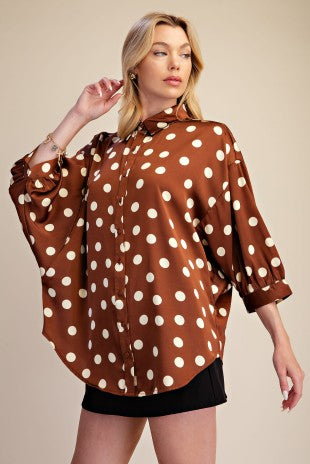 Polka Dot Oversized Shirt