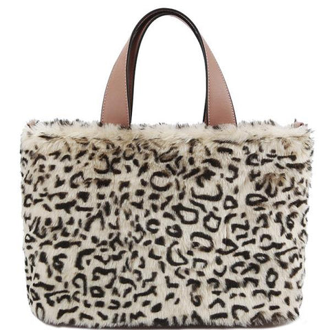 Trendy Soft Faux Animal Fur Tote Bag With Long Strap