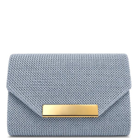 Woven Color Textured Envelope Design Clutch Bag