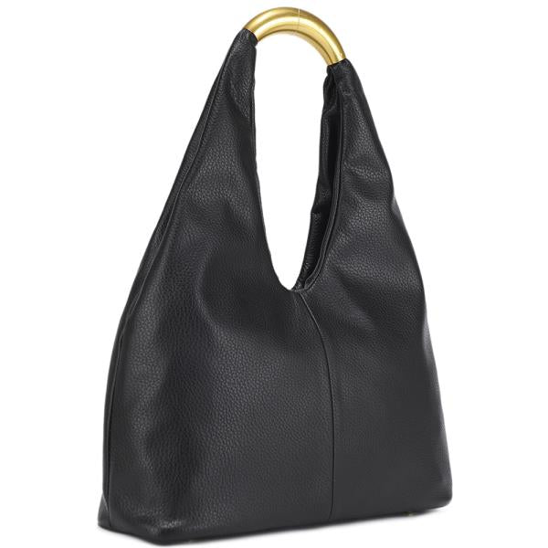 Plain Textured Shoulder Hobo Bag