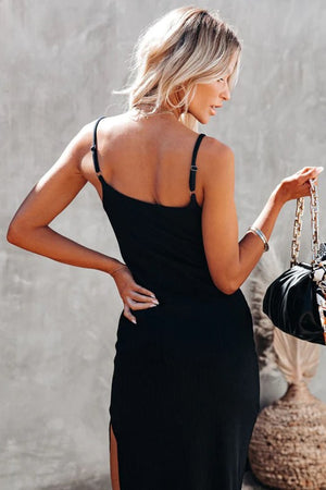 Heavy Ribbed Knit Doubled Cami Dress