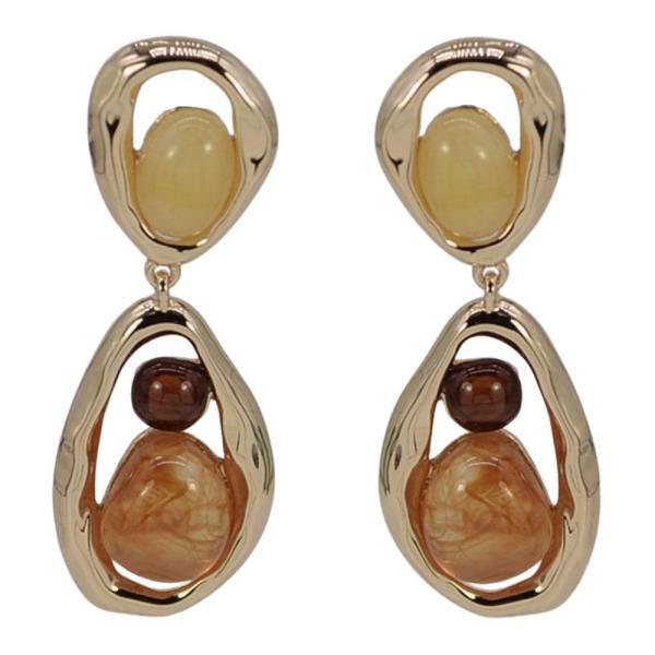 Faceted Stone Teardrop Drop Earring