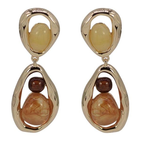 Faceted Stone Teardrop Drop Earring