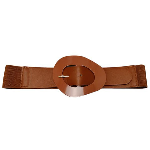 Fashion Oval Shape Buckle Elastic Belt
