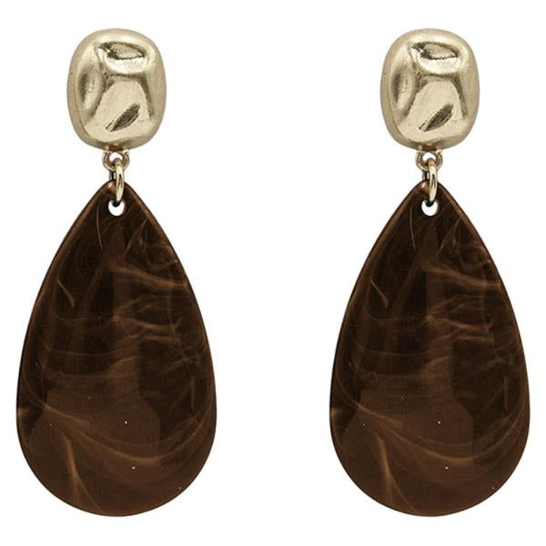 Pearlescent Marbled Teardrop Earring